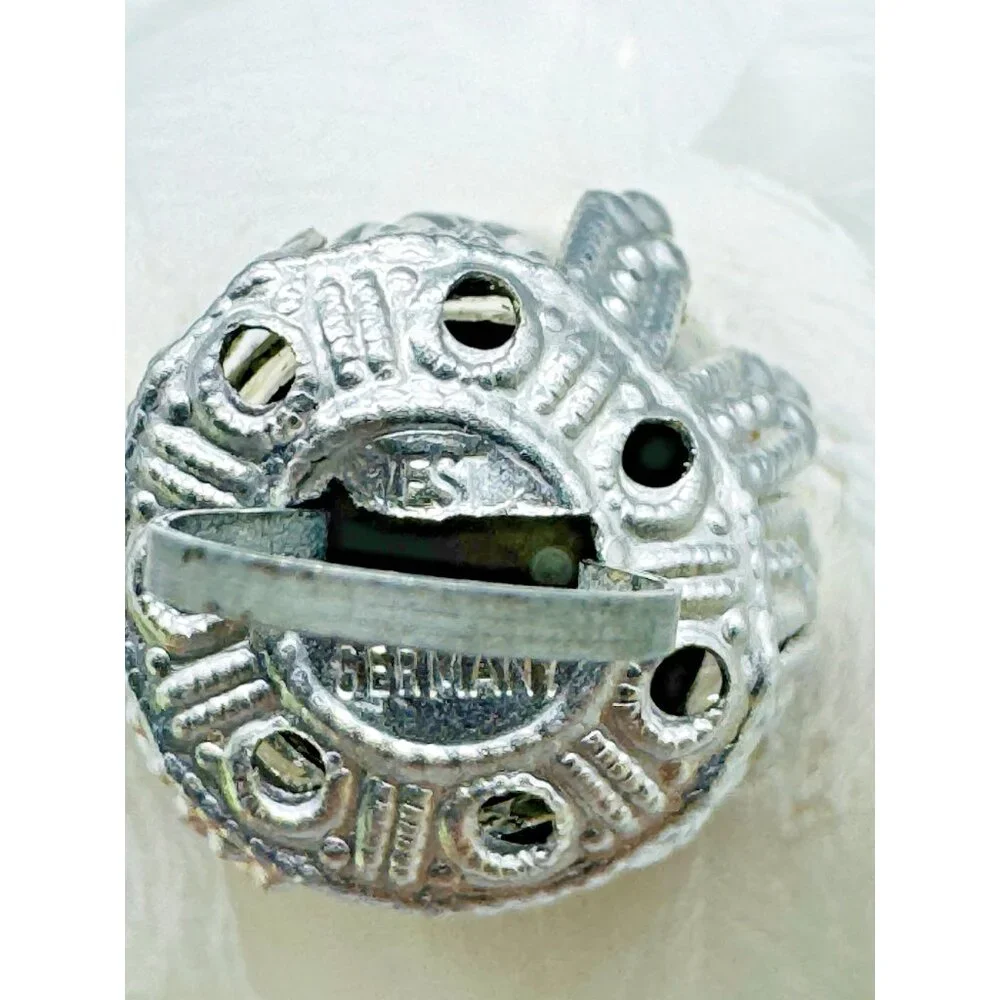 Snowy Owl Vintage Christmas Ornament West Germany Blown Glass White Silver 6 in - Picture 7 of 8